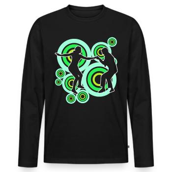 Boogie Woogie Retro Dancer - Men's Premium Organic Long Sleeve Shirt - black - Front - Nico (187cm)