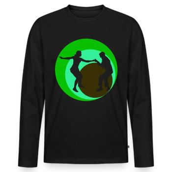 Boogie Woogie Dance Retro Dancers - Men's Premium Organic Long Sleeve Shirt - black - Front - Nico (187cm)