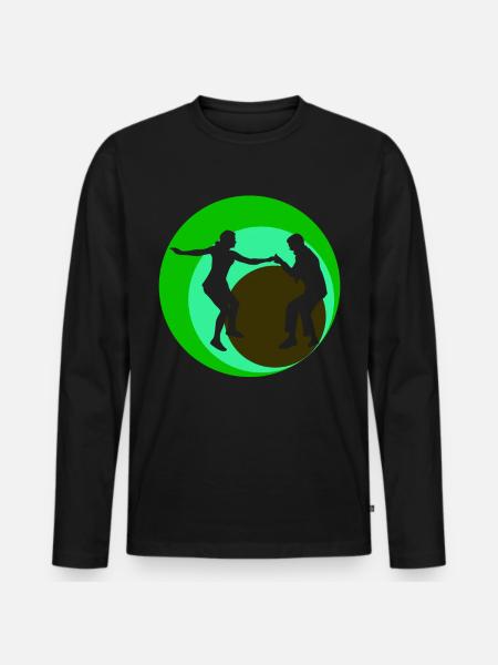 Boogie Woogie Dance Retro Dancers - Men's Premium Organic Long Sleeve Shirt - black