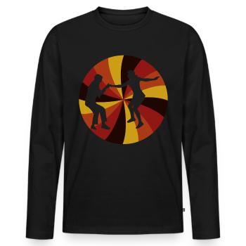 Boogie Woogie Rétro Swing Danse - T-shirt manches longues Premium bio Homme - noir - Devant - Nico (187cm)
