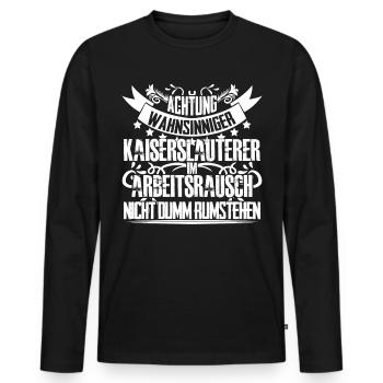 Kaiserslauterer lustig Kaiserslautern - Männer Premium Bio Langarmshirt - Schwarz - Vorne - Nico (187cm)