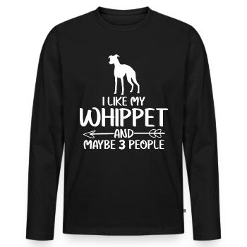 Whippet Spruch Witz Hund Windhund - Männer Premium Bio Langarmshirt - Schwarz - Vorne - Nico (187cm)
