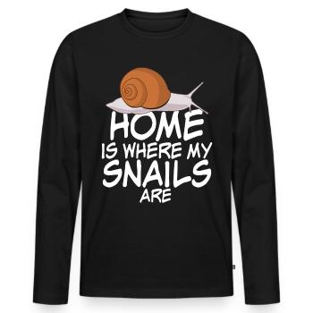 Escargots Escargots Blague Escargot Escargot - T-shirt manches longues Premium bio Homme - noir - Devant - Nico (187cm)