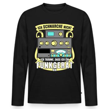 Amateurfunk Schnarchen Amateurfunker - Männer Premium Bio Langarmshirt - Schwarz - Vorne - Nico (187cm)