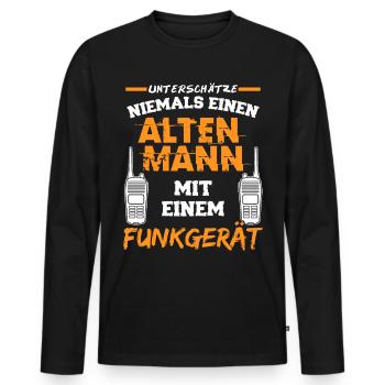 Amateurfunk Funkgerät Amateurfunker - Männer Premium Bio Langarmshirt - Schwarz - Vorne - Nico (187cm)