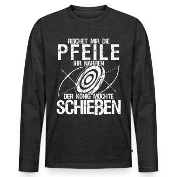 Recurvebogen Langbogen Bogenschießen - Männer Premium Bio Langarmshirt - Anthrazit meliert - Vorne - Nico (187cm)