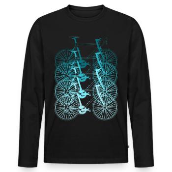 Vélo cycliste vélo vélo roue cadeau - T-shirt manches longues Premium bio Homme - noir - Devant - Nico (187cm)