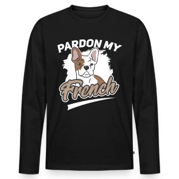 Chien animal de compagnie animal de compagnie français Bulldog - T-shirt manches longues Premium bio Homme - noir - Devant - Nico (187cm)