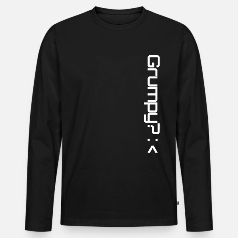 Grumpy 1 white - Männer Premium Bio Langarmshirt - Schwarz