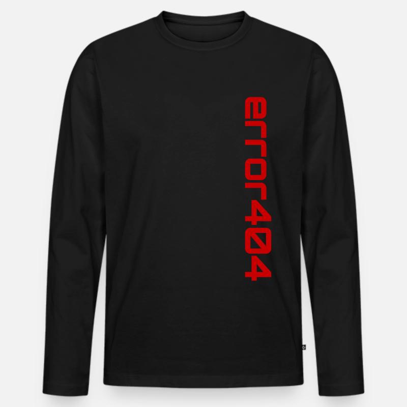 error404 red - Männer Premium Bio Langarmshirt - Schwarz