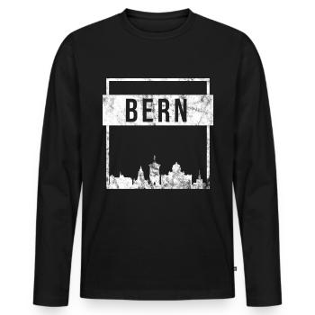 Skyline de Berne - T-shirt manches longues Premium bio Homme - noir - Devant - Nico (187cm)