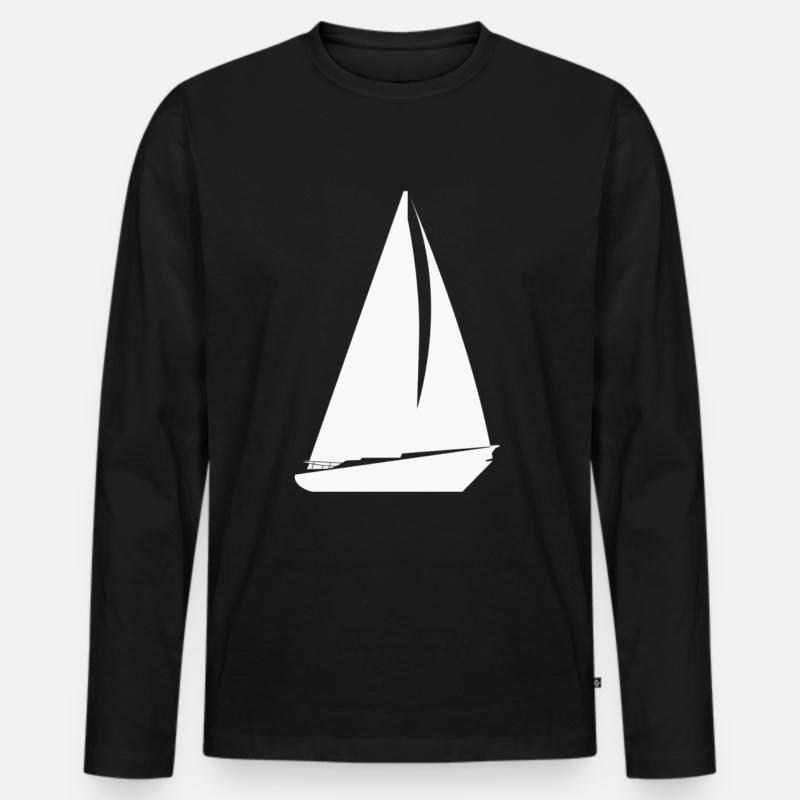 Segelschiff - Männer Premium Bio Langarmshirt - Schwarz