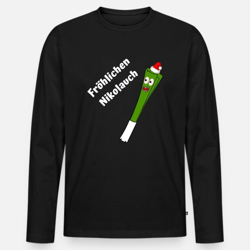 Fröhlichen Nikolauch - Männer Premium Bio Langarmshirt - Schwarz