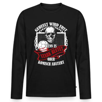 Est hurlé seulement quand il saigne abondamment - T-shirt manches longues Premium bio Homme - noir - Devant - Nico (187cm)
