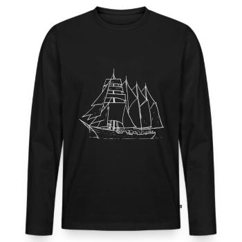 Schiff - Männer Premium Bio Langarmshirt - Schwarz - Vorne - Nico (187cm)