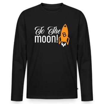 Bitcoins to the moon - Men's Premium Organic Long Sleeve Shirt - black - Front - Nico (187cm)