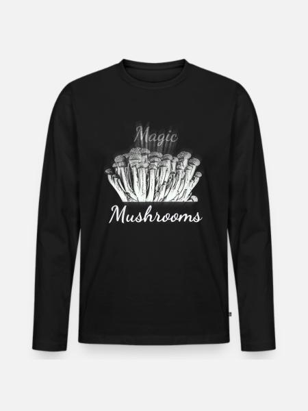 Champignons magiques - T-shirt manches longues Premium bio Homme - noir