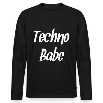 Techno - Men's Premium Organic Long Sleeve Shirt - black - Front - Nico (187cm)