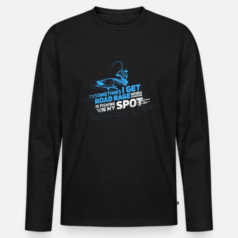 Angel - Männer Premium Bio Langarmshirt - Schwarz