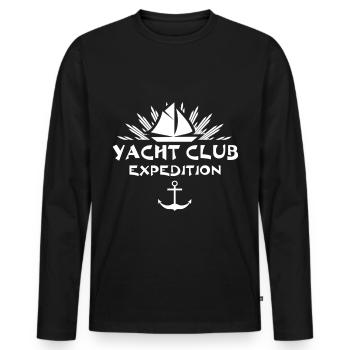 yacht - T-shirt manches longues Premium bio Homme - noir - Devant - Nico (187cm)