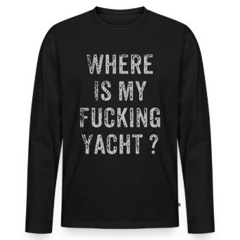 yacht - T-shirt manches longues Premium bio Homme - noir - Devant - Nico (187cm)