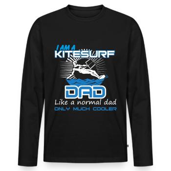 je suis un papa de kitesurf comme un papa normal seulement beaucoup co - T-shirt manches longues Premium bio Homme - noir - Devant - Nico (187cm)