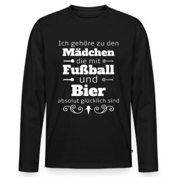 Bon cadeau fille bière sport sport - T-shirt manches longues Premium bio Homme - noir - Devant - Nico (187cm)