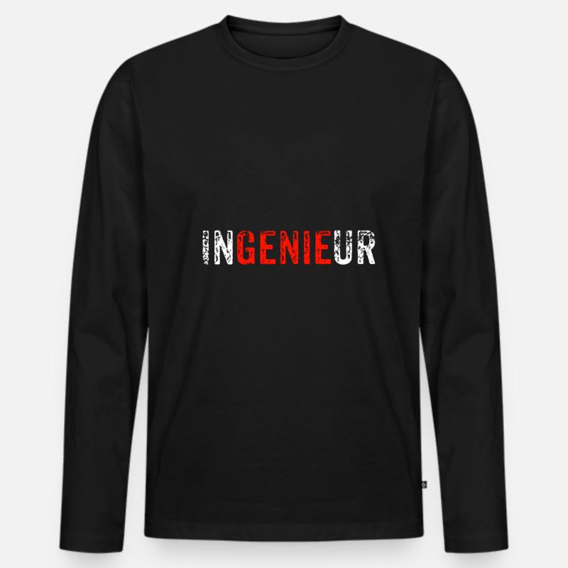 Ingenieur - Männer Premium Bio Langarmshirt - Schwarz
