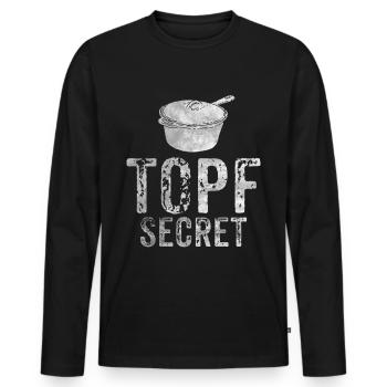 Top Secret T-Shirt Cooking Gift Idea Cooking Class - Men's Premium Organic Long Sleeve Shirt - black - Front - Nico (187cm)