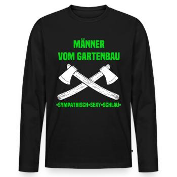Horticulture T-Shirt - Men's Premium Organic Long Sleeve Shirt - black - Front - Nico (187cm)