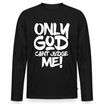 hip hop - Men's Premium Organic Long Sleeve Shirt - black - Front - Nico (187cm)