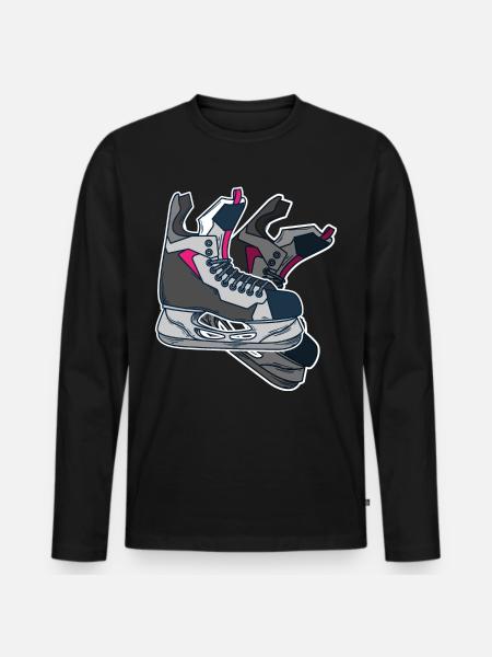 Schlittschuhe Eislaufen Eiskunstlauf Eis - Männer Premium Bio Langarmshirt - Schwarz