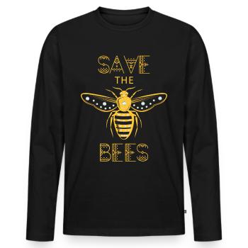 Save the Bees Save the bees environment - Men's Premium Organic Long Sleeve Shirt - black - Front - Nico (187cm)