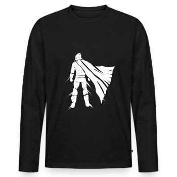 Superheld - Männer Premium Bio Langarmshirt - Schwarz - Vorne - Nico (187cm)