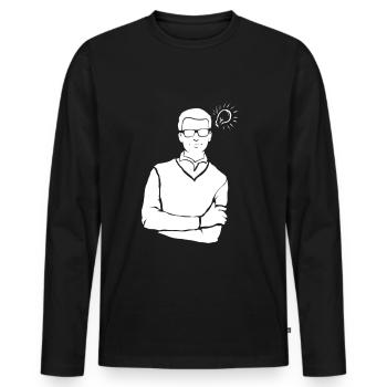 Genius - Men's Premium Organic Long Sleeve Shirt - black - Front - Nico (187cm)