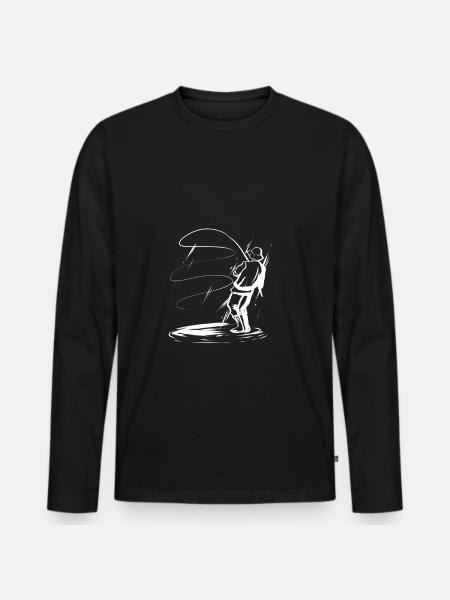 Angler - Men's Premium Organic Long Sleeve Shirt - black