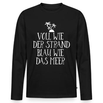 Sommer Sonne Strand Sommerurlaub T-Shirt - Männer Premium Bio Langarmshirt - Schwarz - Vorne - Nico (187cm)