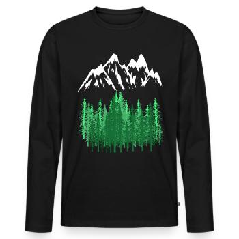 Mountains Mountaineering Alps Mountain Mountains - Men's Premium Organic Long Sleeve Shirt - black - Front - Nico (187cm)