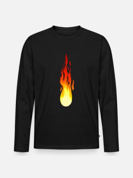 Comet Flame Fire Inferno Flame Fiery - Men's Premium Organic Long Sleeve Shirt - black
