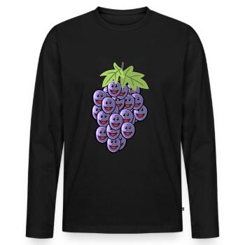 Trauben Weintrauben Traube Wein Rebe Wein Rebe - Männer Premium Bio Langarmshirt - Schwarz - Vorne - Nico (187cm)