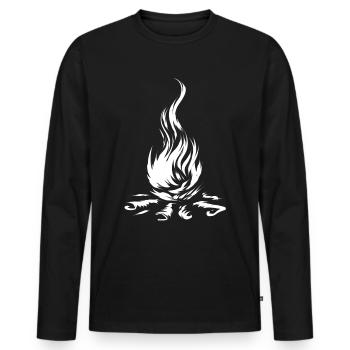 feu de camp - T-shirt manches longues Premium bio Homme - noir - Devant - Nico (187cm)