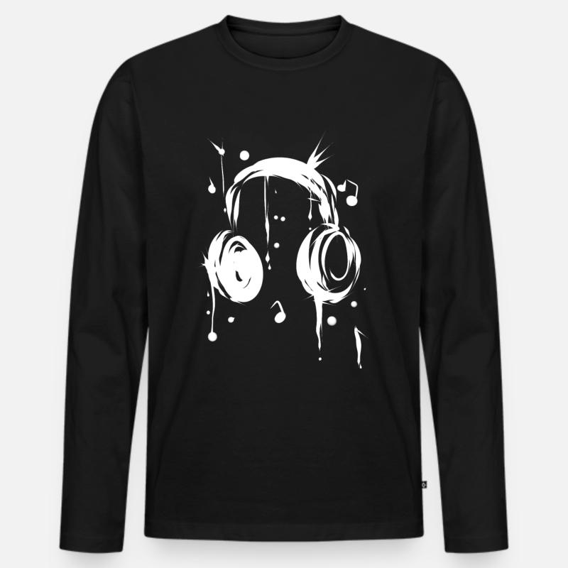 Kophörer - Männer Premium Bio Langarmshirt - Schwarz