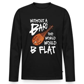 Bard RPG Klasse für Dungeon Party oder LARP - Männer Premium Bio Langarmshirt - Schwarz - Vorne - Nico (187cm)