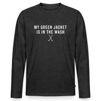 my green jacket laundry lustiges golf shirt kinder - Männer Premium Bio Langarmshirt - Anthrazit meliert - Vorne - Nico (187cm)