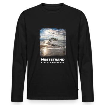 Baltic Sea Holiday Weststrand Prerow Fischland Darss - Men's Premium Organic Long Sleeve Shirt - black - Front - Nico (187cm)