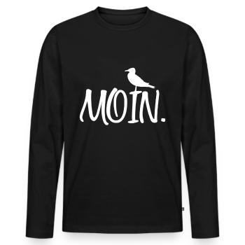 Moin - T-shirt manches longues Premium bio Homme - noir - Devant - Nico (187cm)