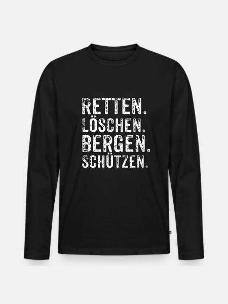 Firefighter Firefighters extinguish fire - Men's Premium Organic Long Sleeve Shirt - black