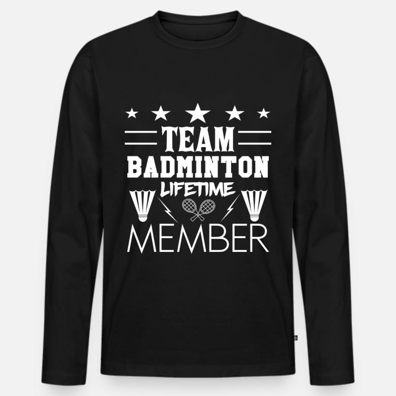 Badminton - Männer Premium Bio Langarmshirt - Schwarz