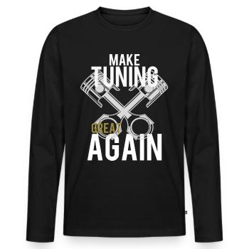 Tuning - Men's Premium Organic Long Sleeve Shirt - black - Front - Nico (187cm)
