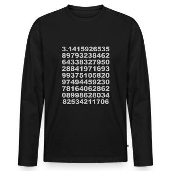 pi - Männer Premium Bio Langarmshirt - Schwarz - Vorne - Nico (187cm)
